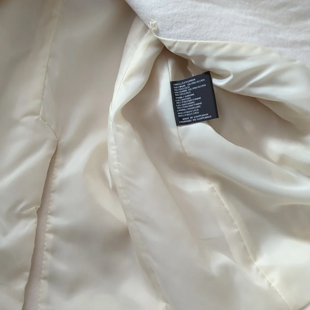 Vintage DKNY white with black and white belt peacoat size 6 - Picture 8 of 15